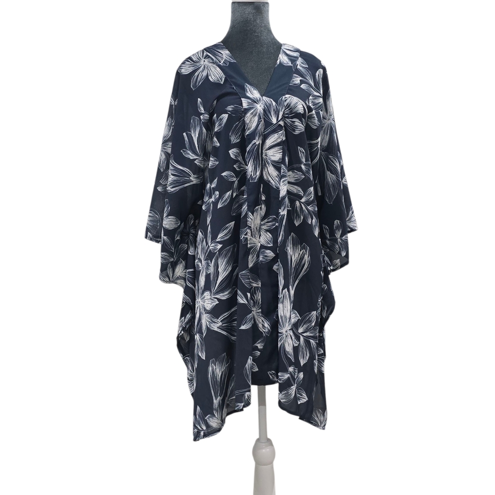 Floral Navy Swim Cover-Up